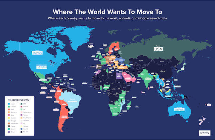 引っ越すならカナダ！「最も移住したい国」第１位にカナダを選んだ世界の29カ国